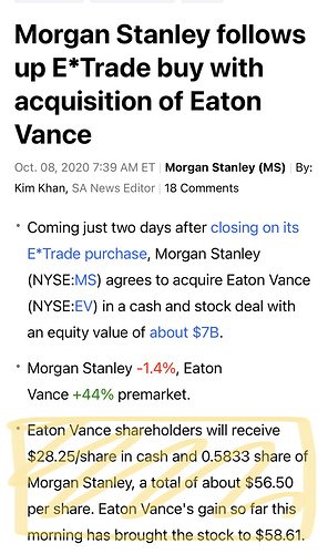 Morgan Stanley follows up ETrade buy with acquisition of Eaton Vance