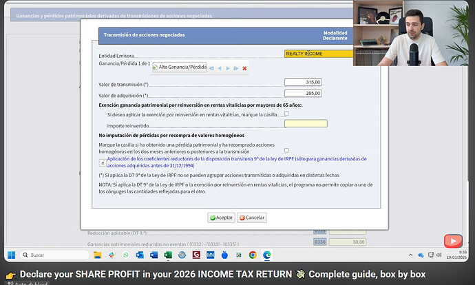 rentaweb acciones