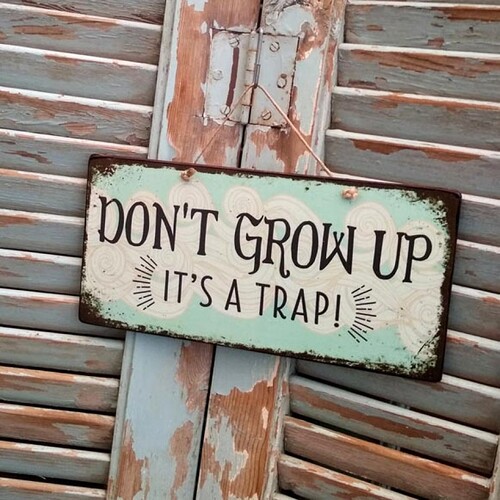 Vintage pinakida Don't Grow Up It's A Trap-2-900x900